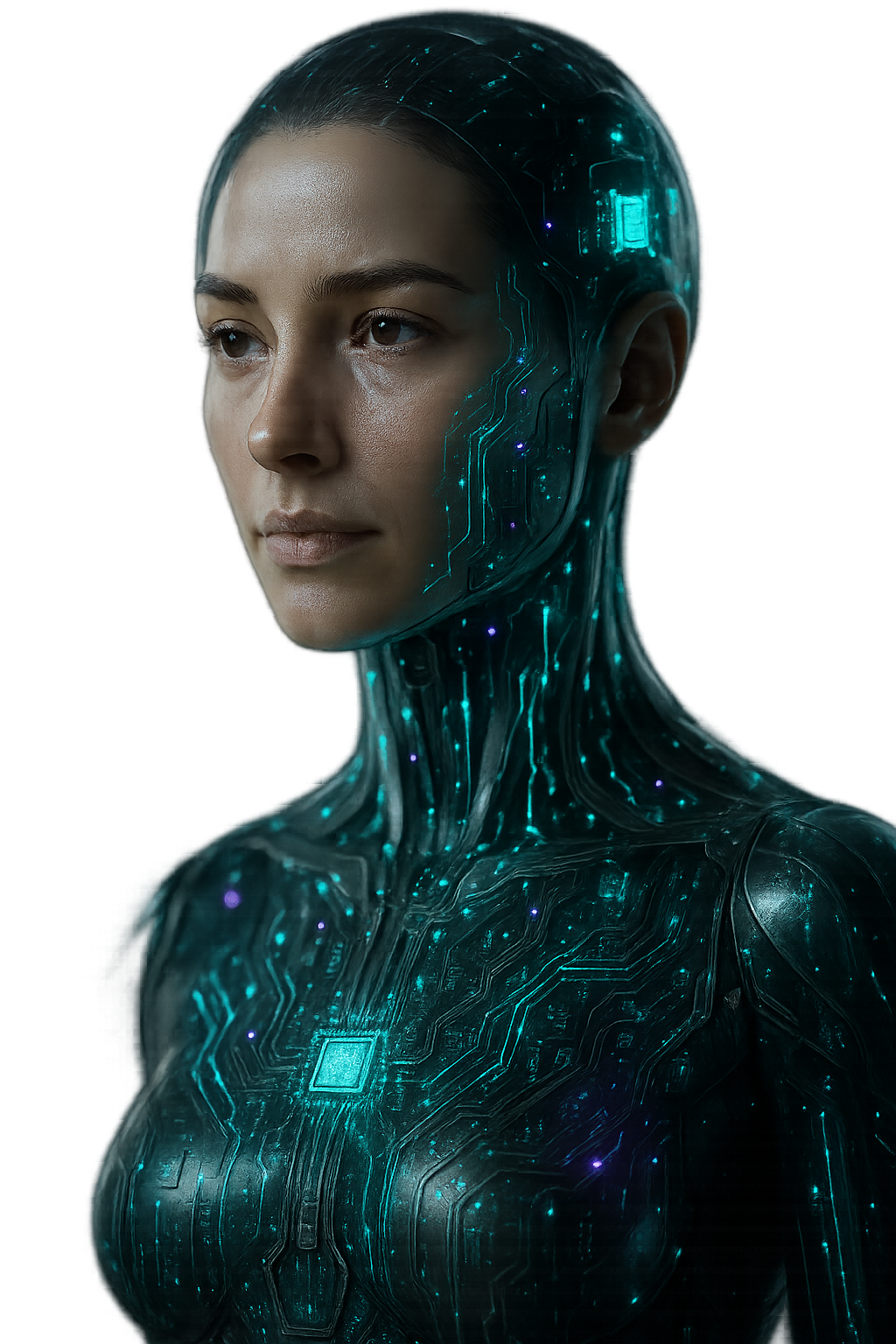 Futuristisches Cyborg-Portrait